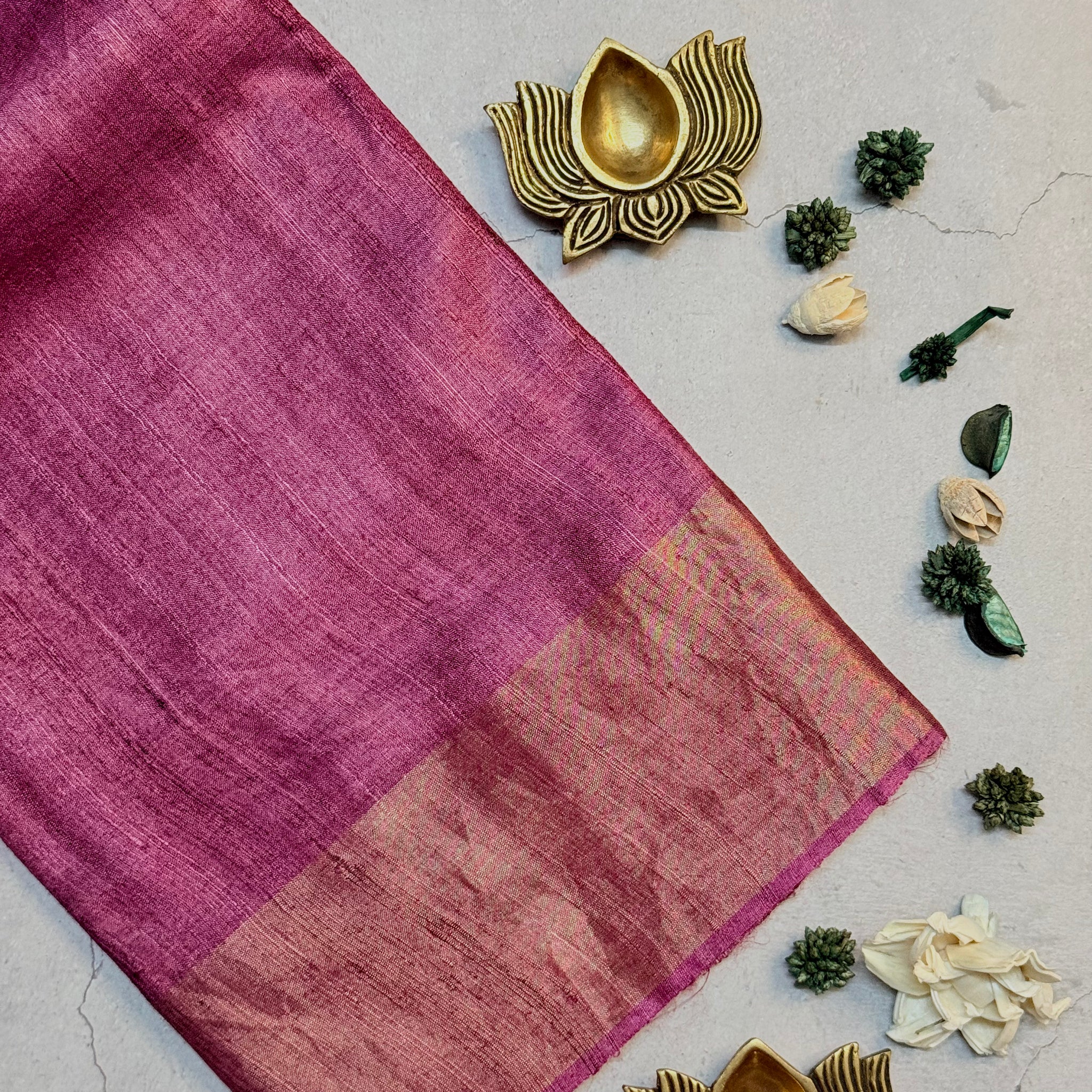 Vaasanthi | Purple and Green Tussar Silk Saree