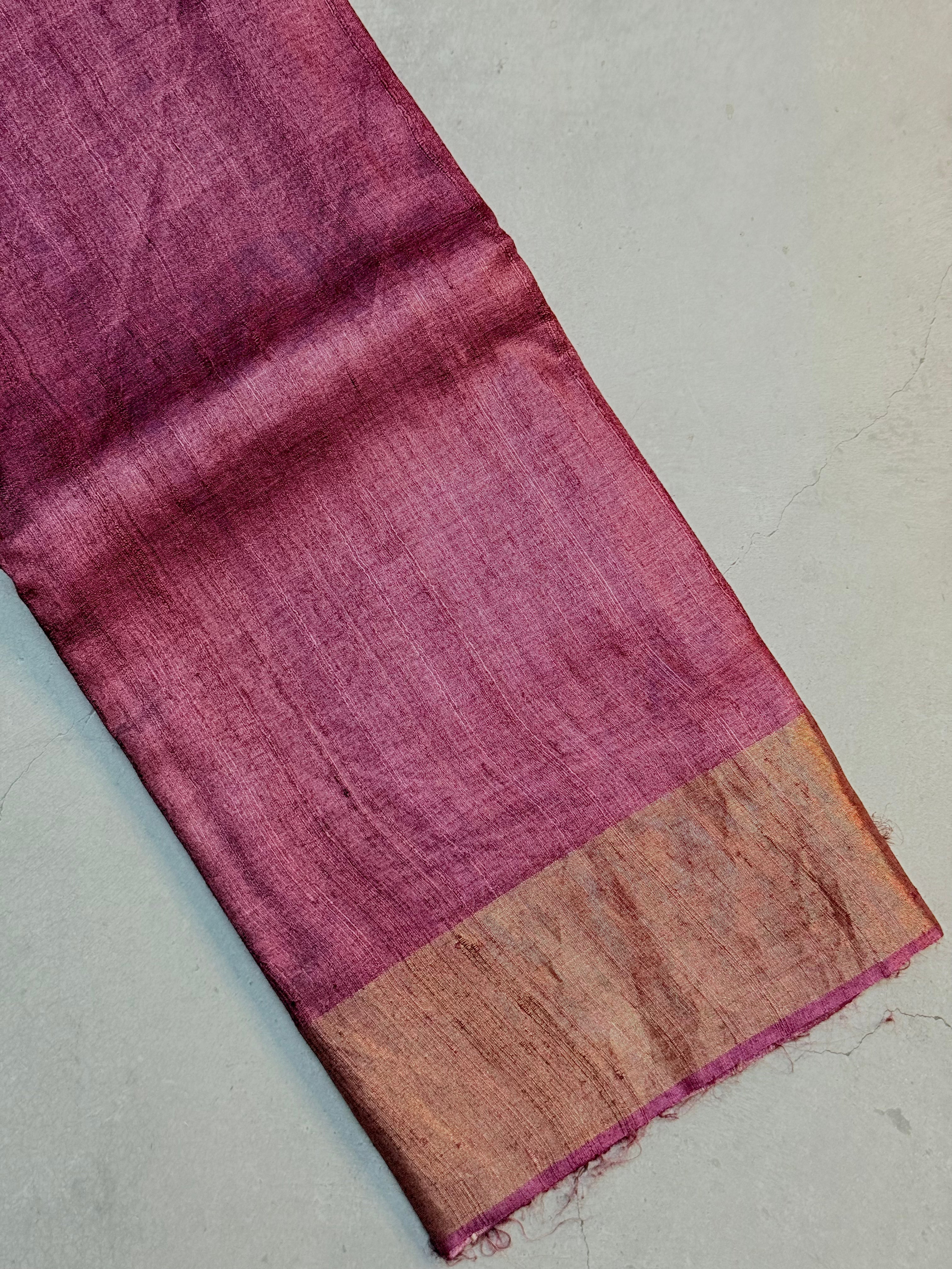 Vaasanthi | Purple and Green Tussar Silk Saree