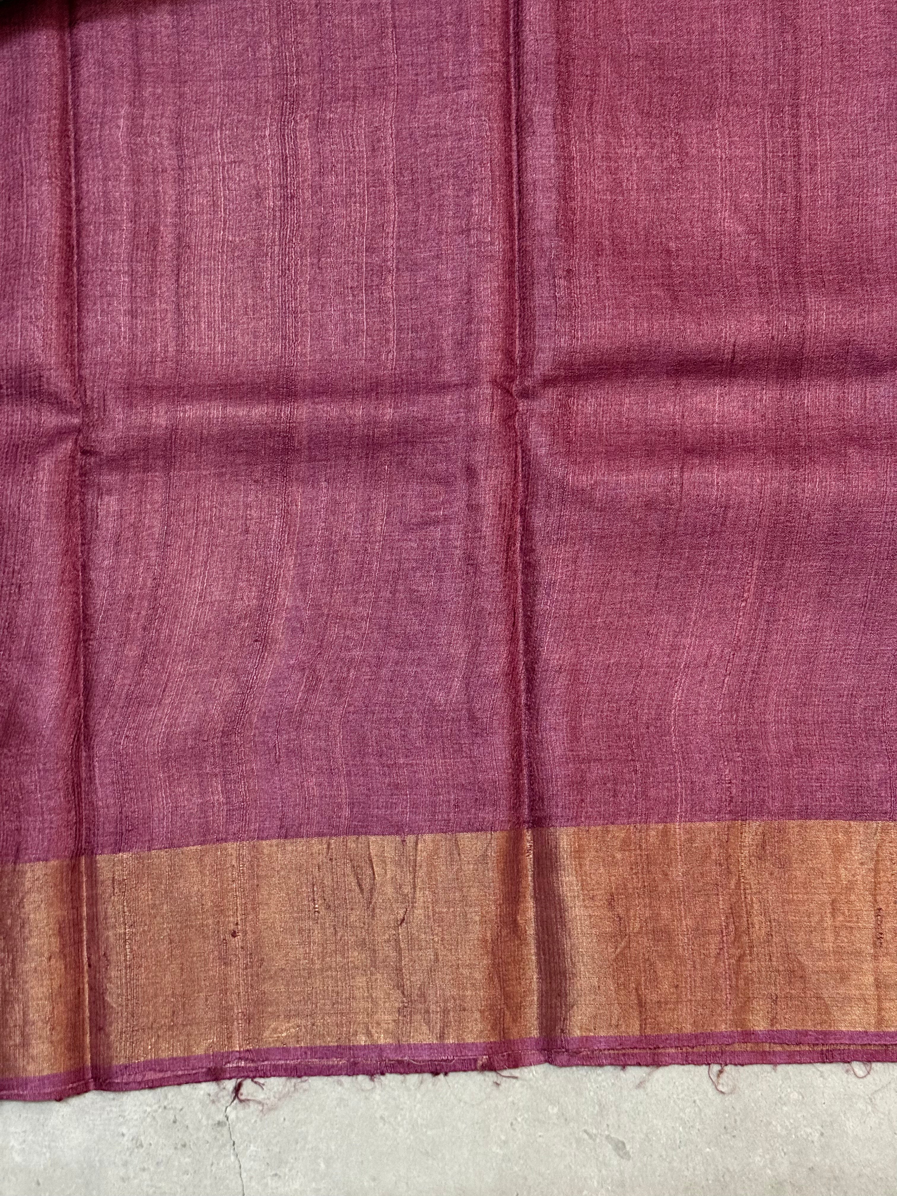 Vaasanthi | Purple and Green Tussar Silk Saree