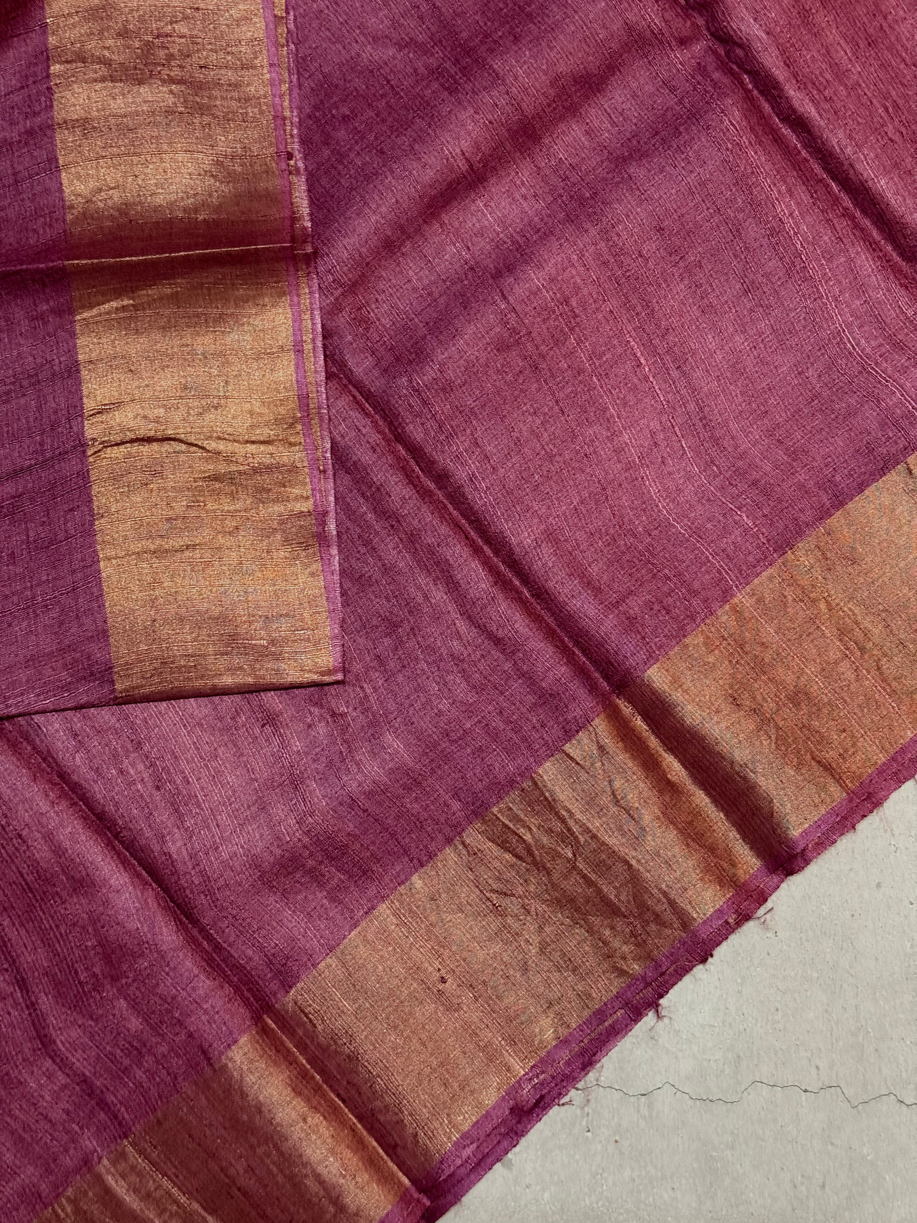 Vaasanthi | Purple and Green Tussar Silk Saree