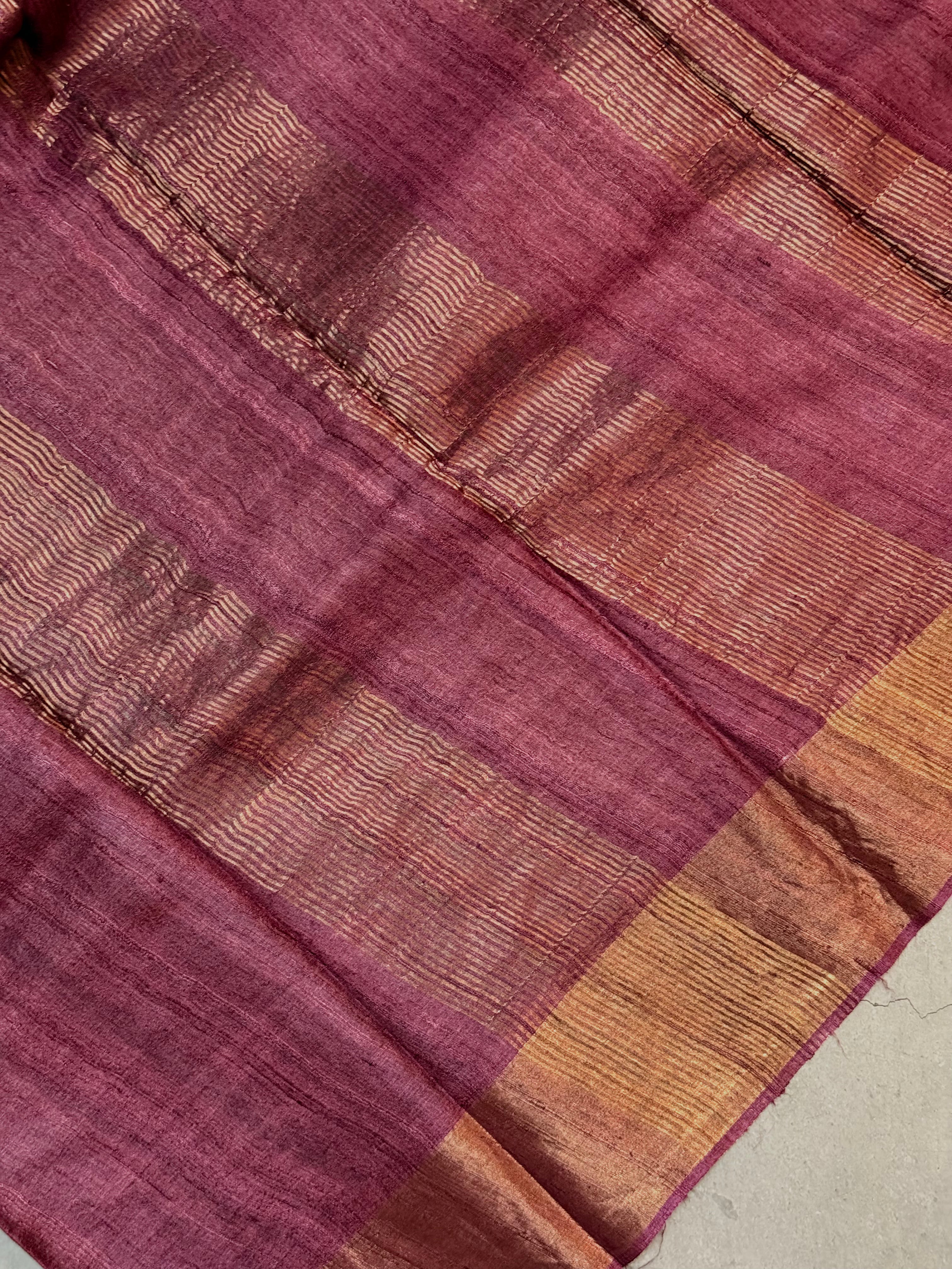 Vaasanthi | Purple and Green Tussar Silk Saree