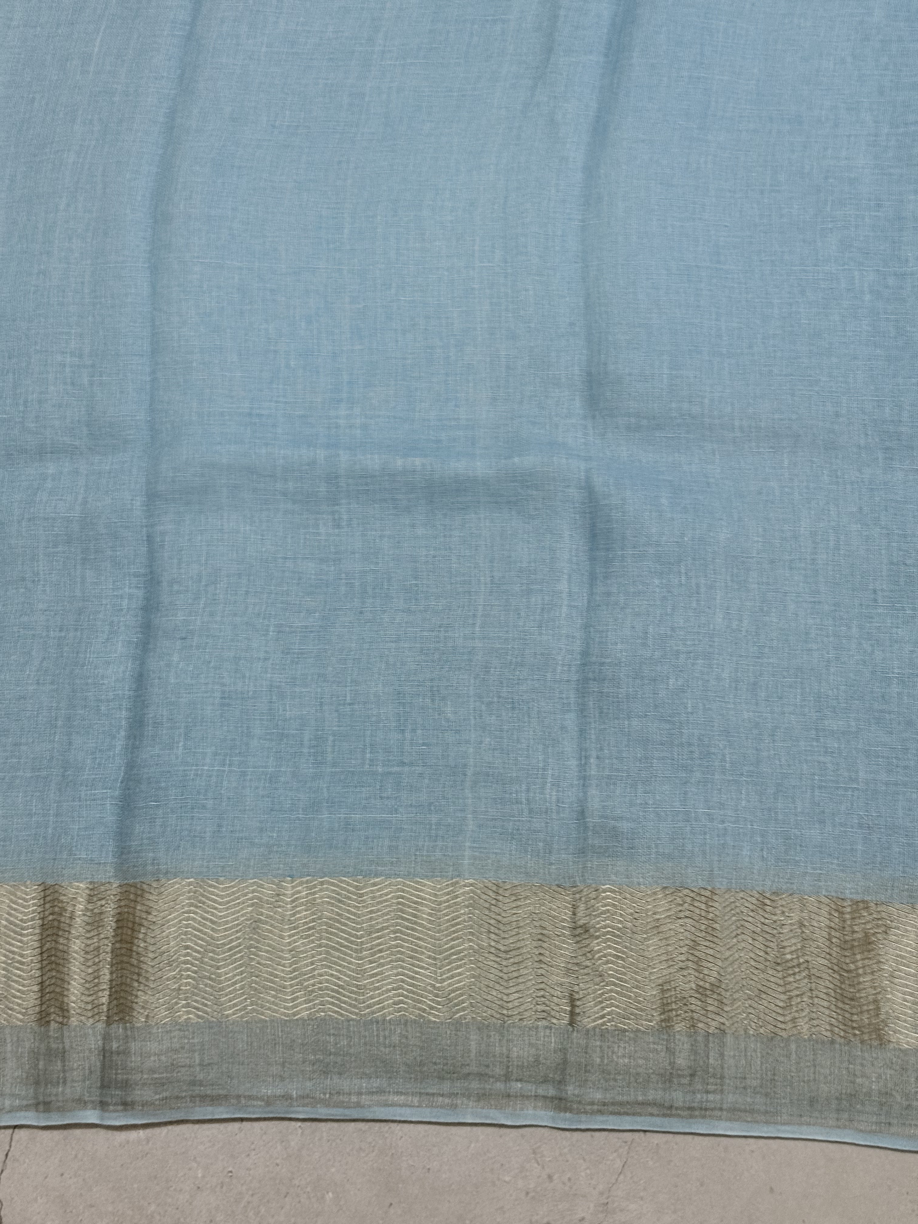 Vanini | Blue and Silver Pure Linen Saree