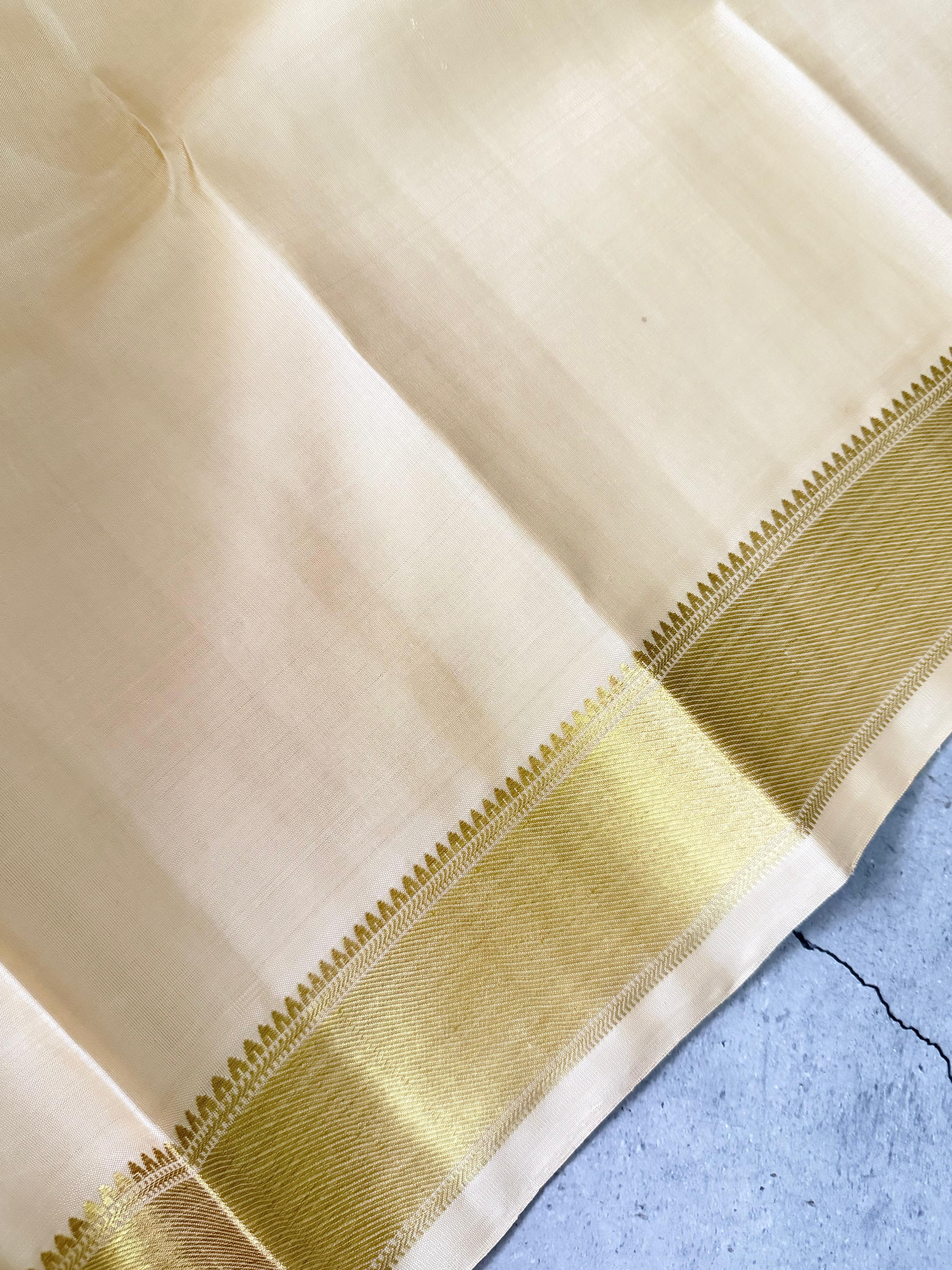 Shivangi | Classic Off White and Gold Kanjivaram Silk Saree