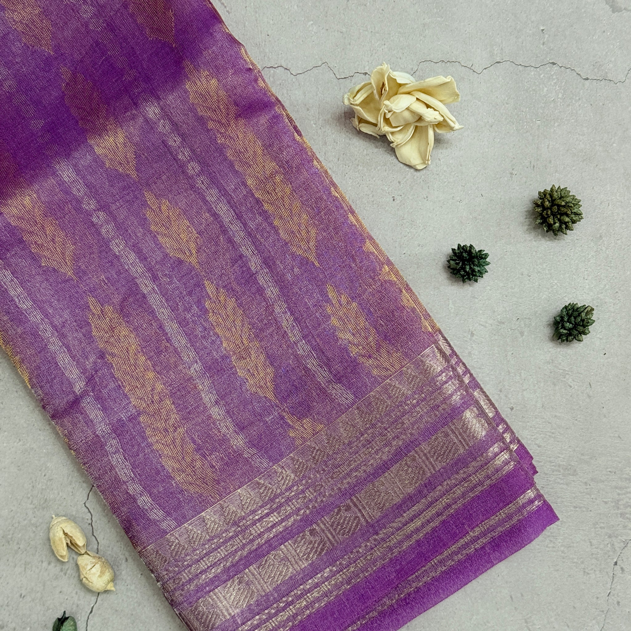 Anahitha | Purple Tissue Silk Saree