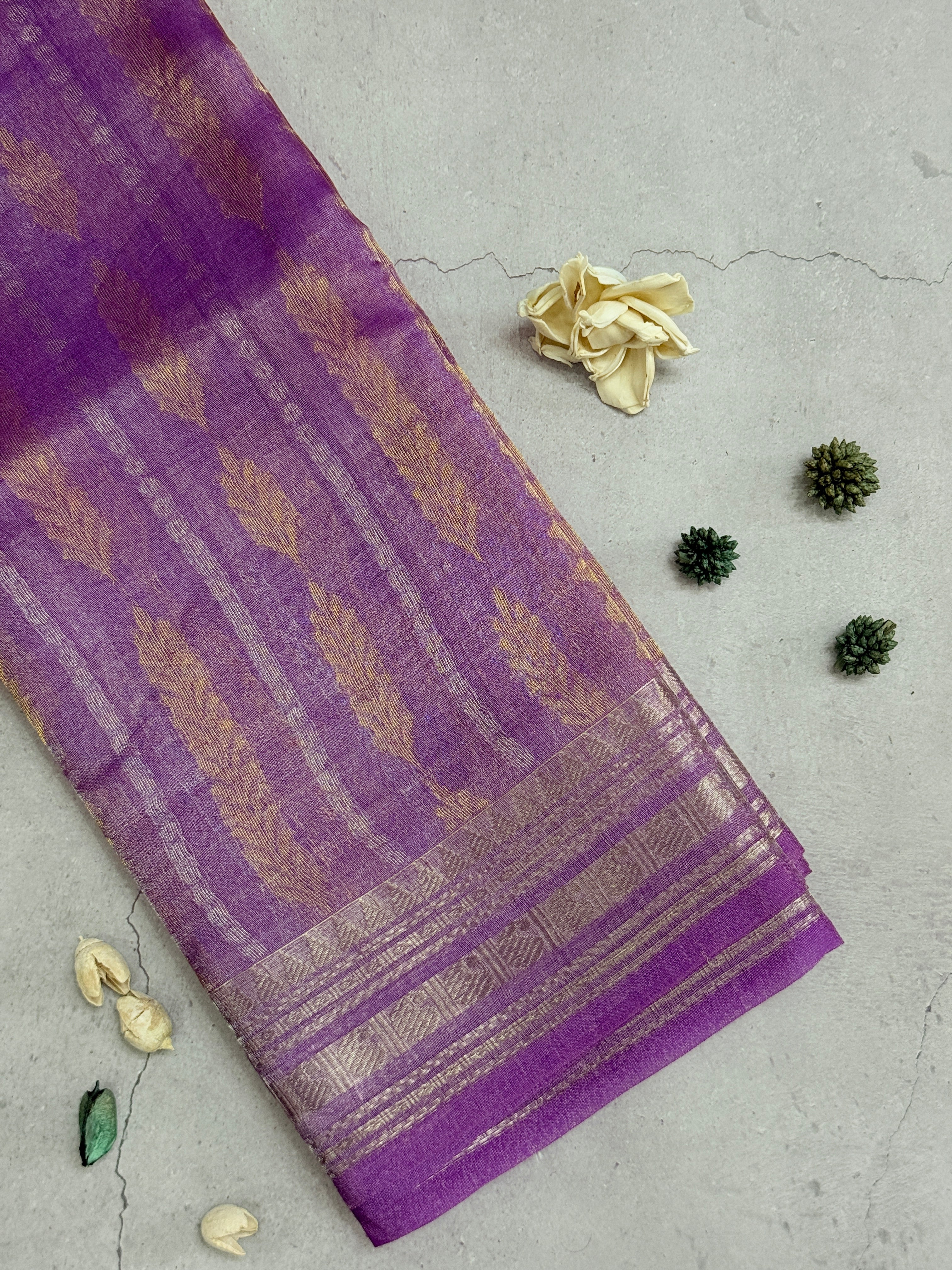Anahitha | Purple Tissue Silk Saree