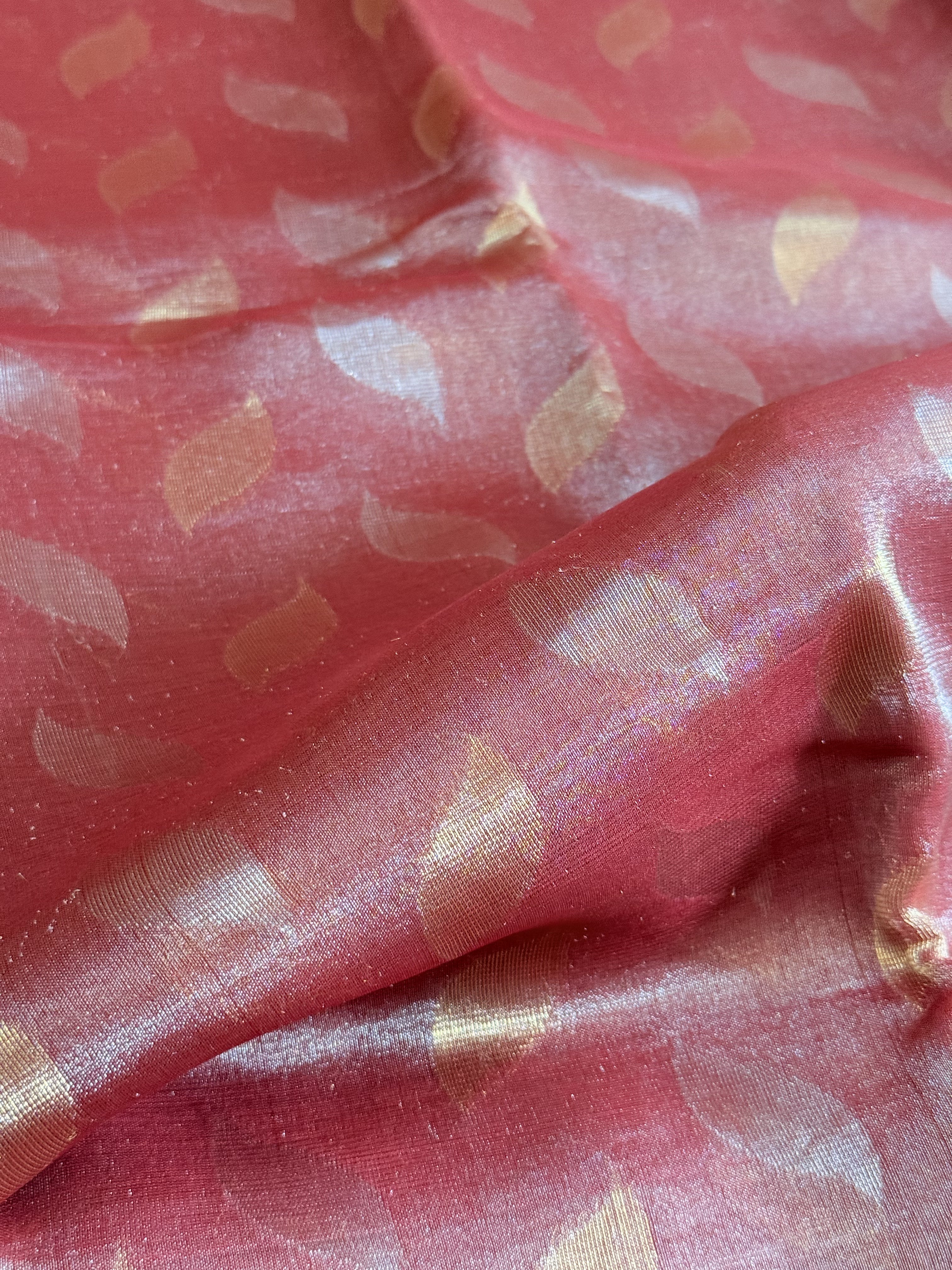 Dhathri | Red Tissue Silk Saree