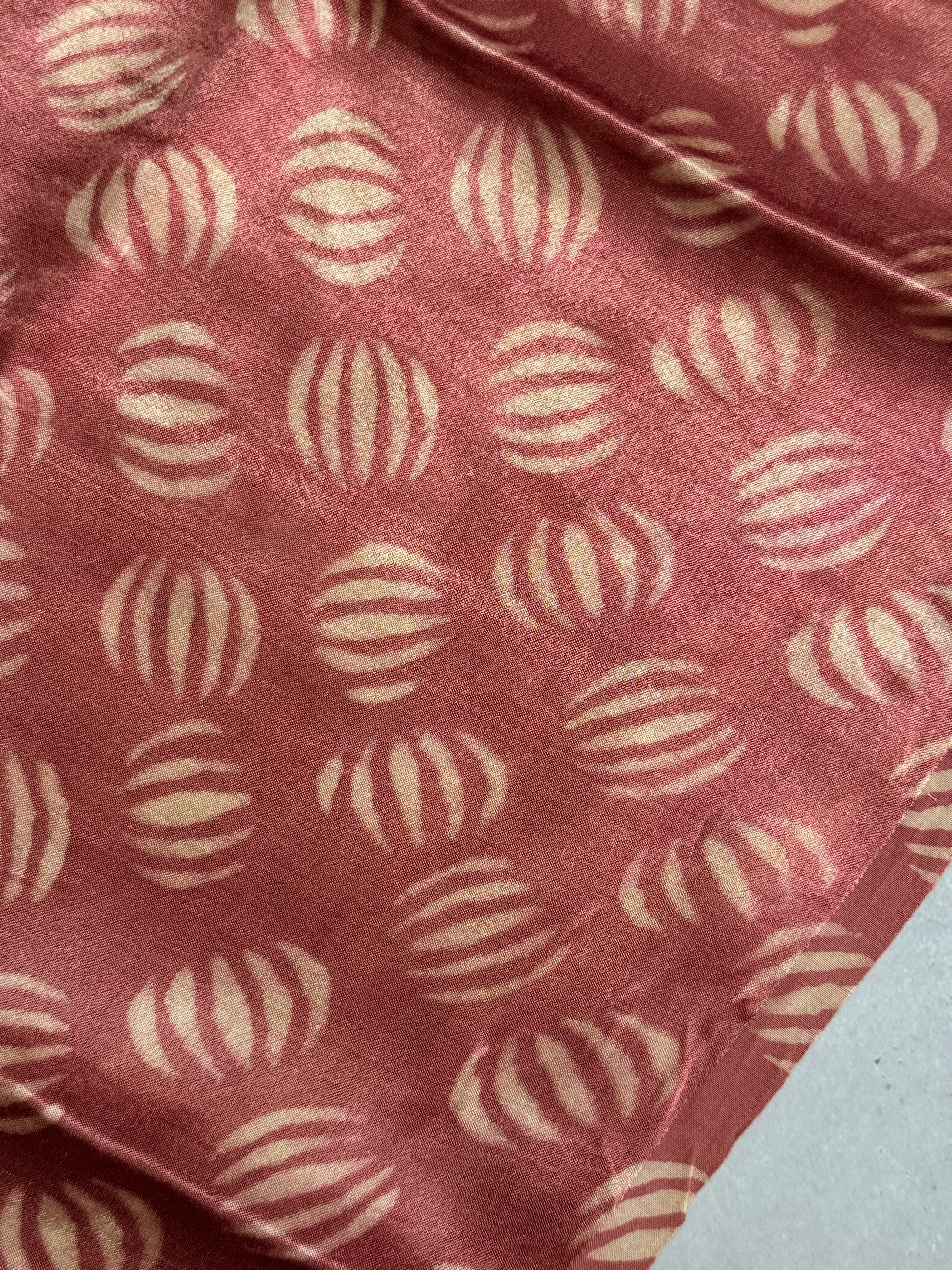 Ivaana| Brown and Peach Floral Block Printed Modal Silk Saree