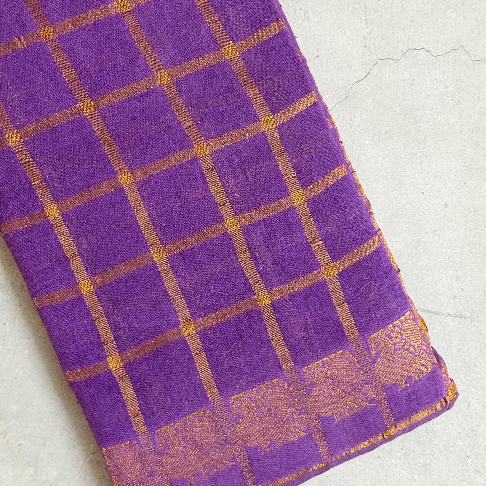 Moksha | Purple and Gold Sungudi Cotton Saree