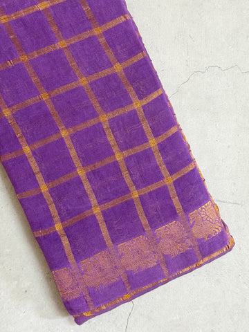 Moksha | Purple and Gold Sungudi Cotton Saree