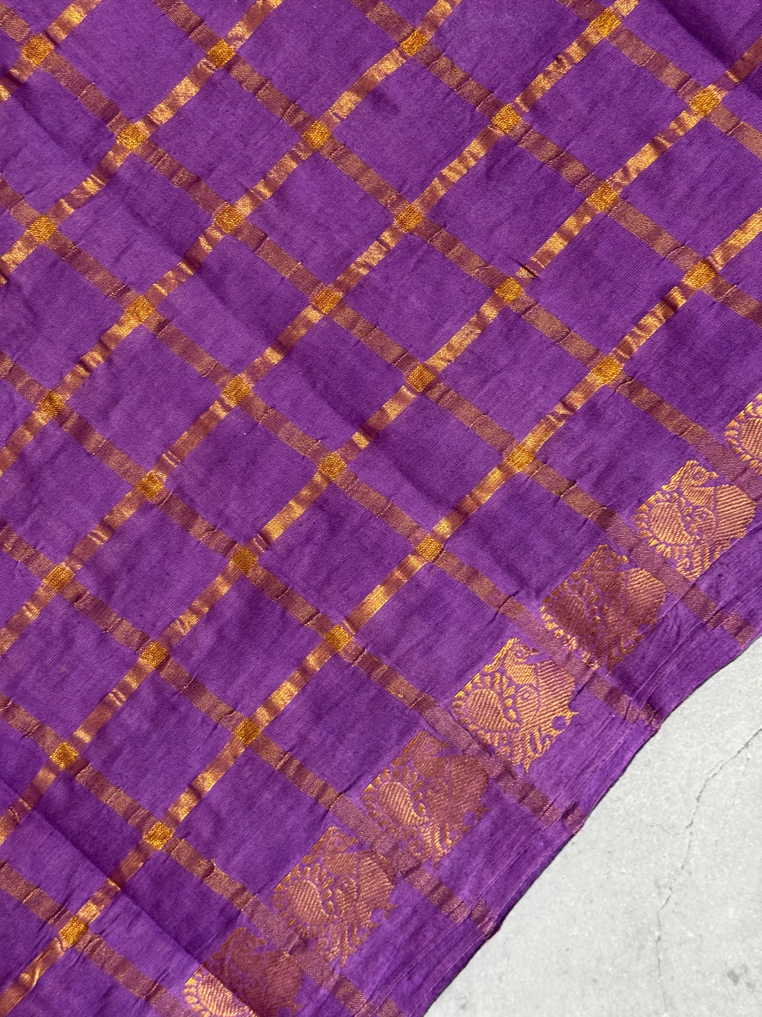Moksha | Purple and Gold Sungudi Cotton Saree