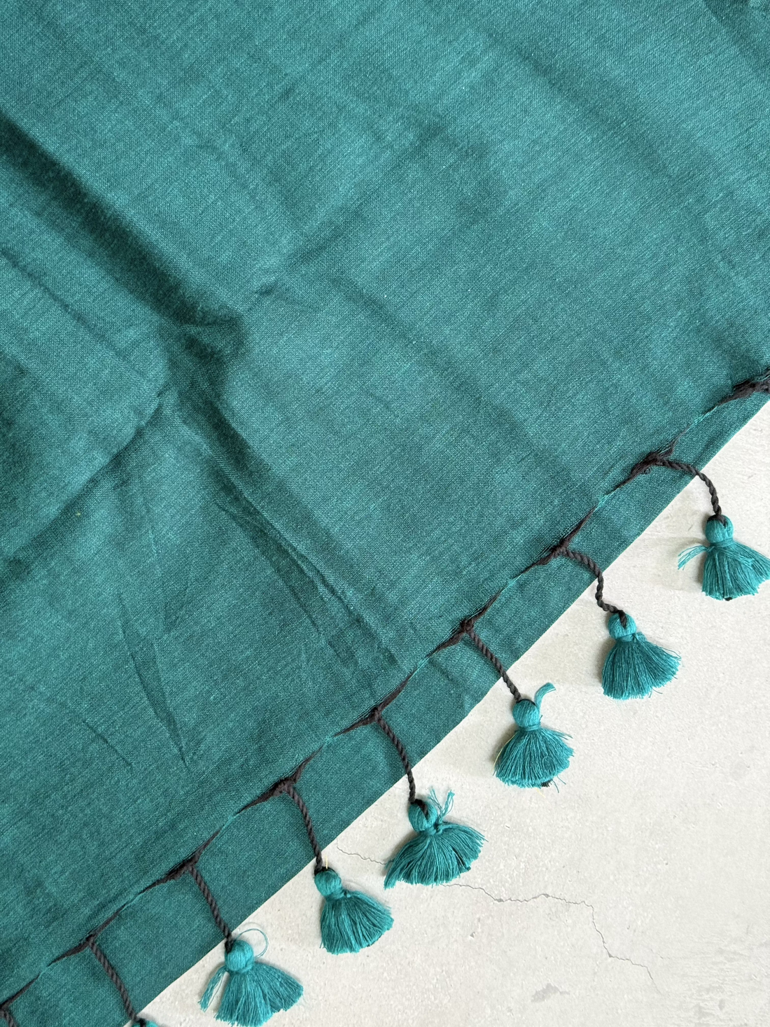 Neeva | Peacock Green Cotton Saree