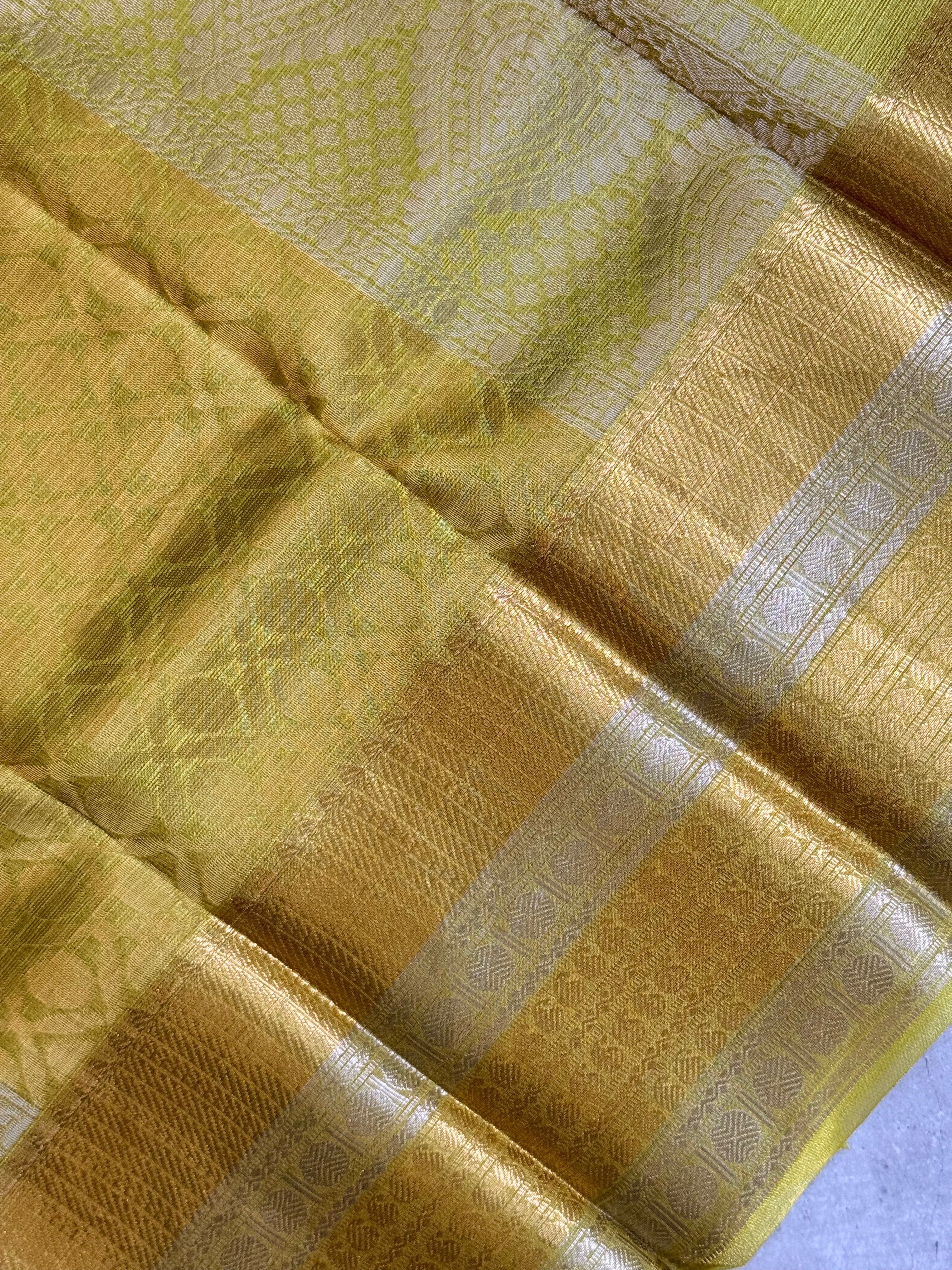 Nidhi | Green Tissue Silk Saree
