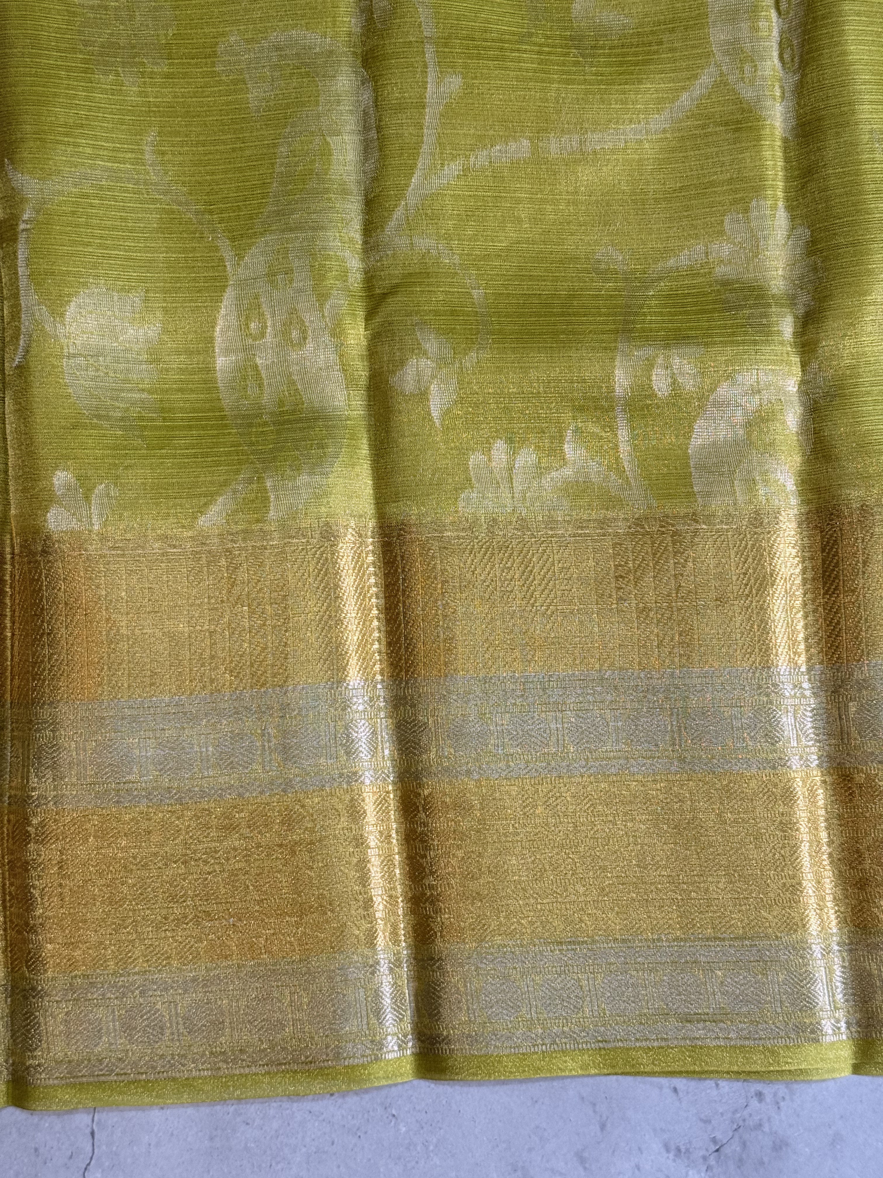 Nidhi | Green Tissue Silk Saree