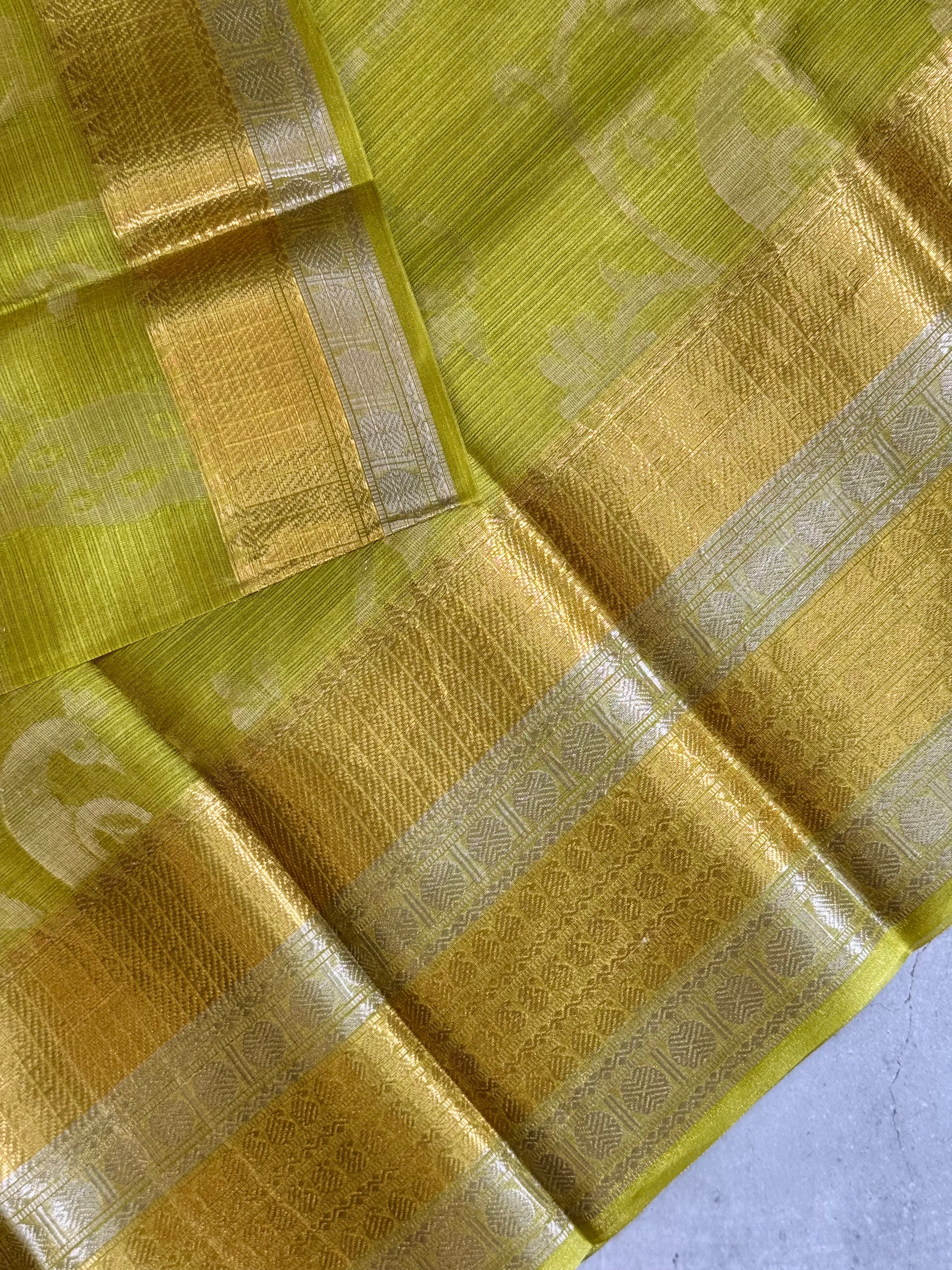 Nidhi | Green Tissue Silk Saree