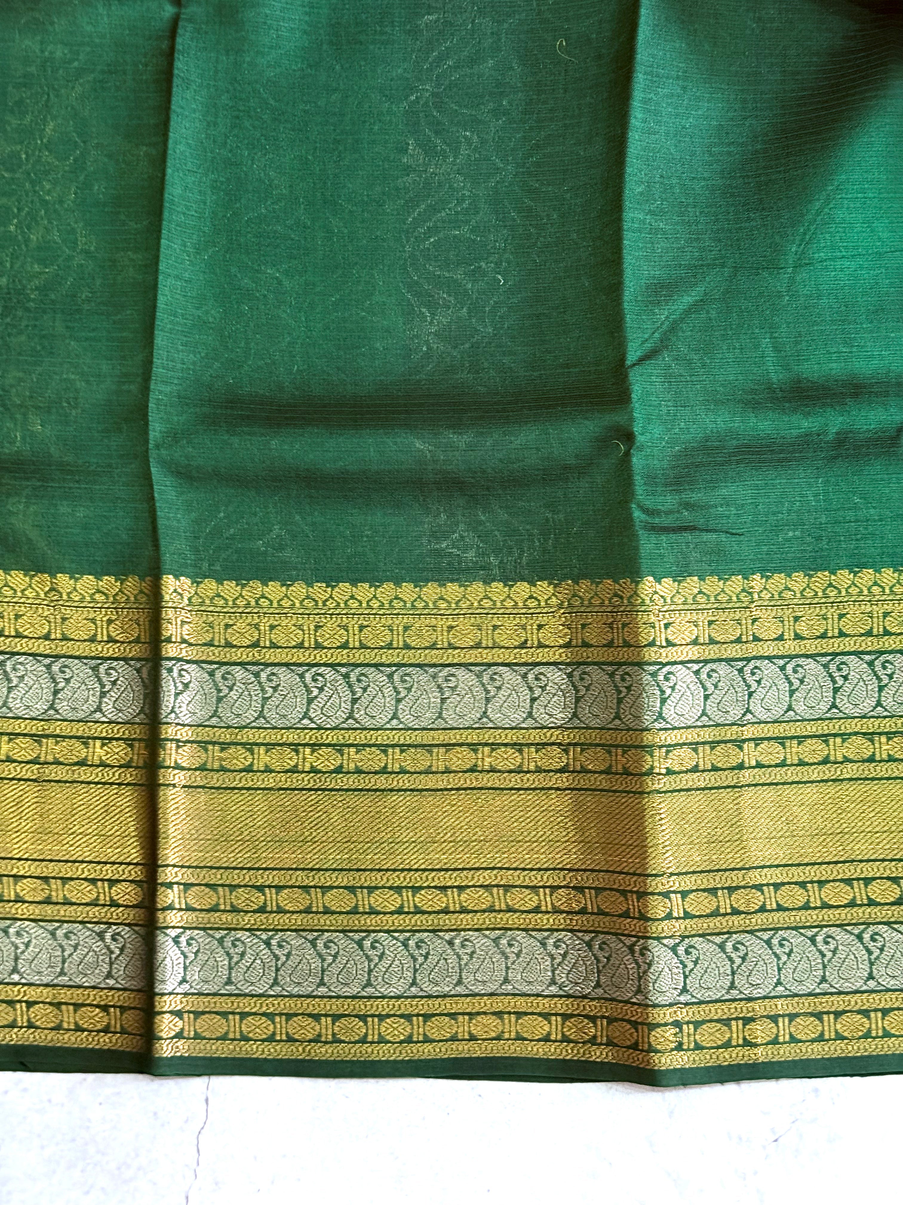 Sagari | Green and Majenta Pink Kota Silk Saree