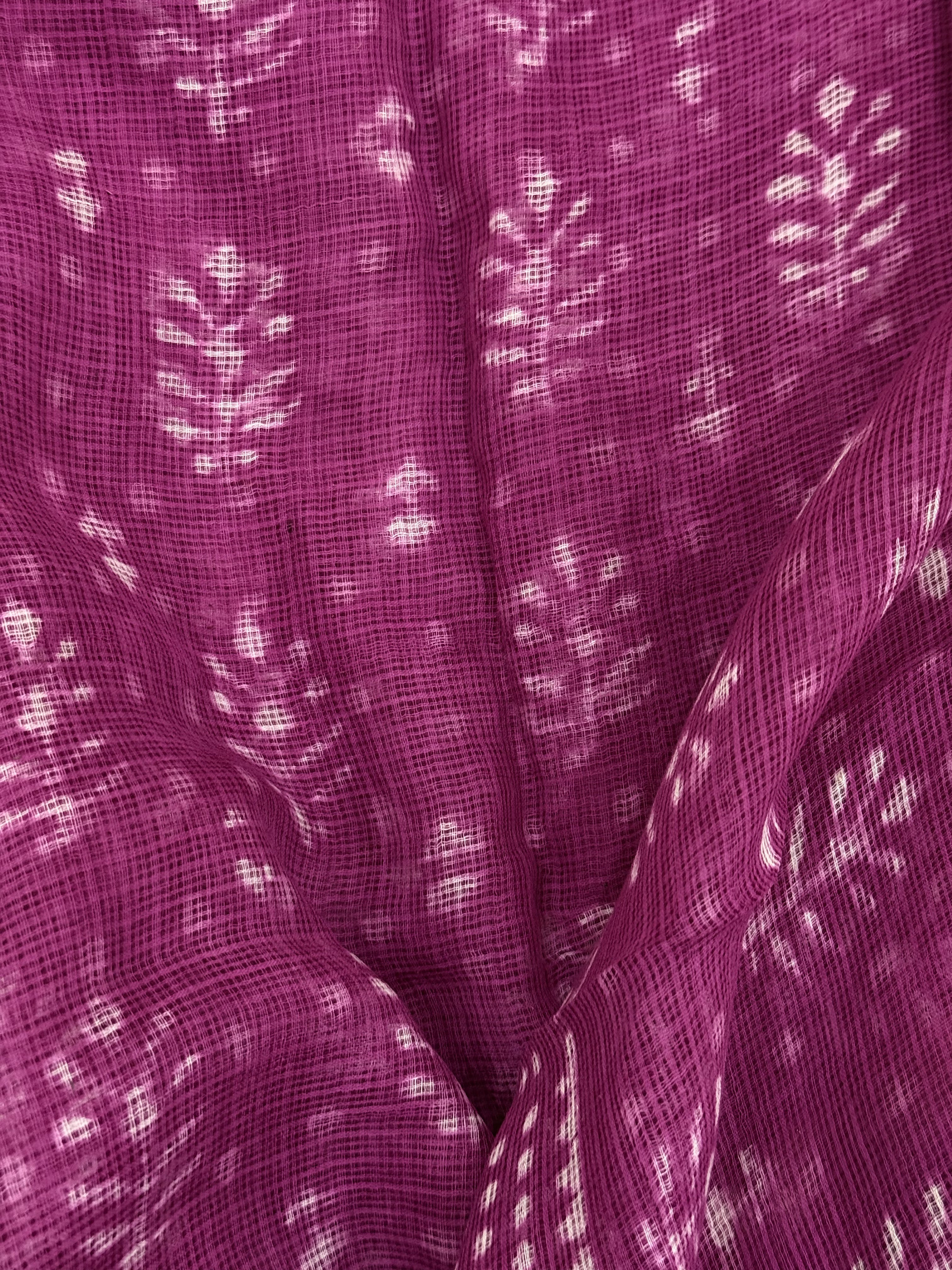 Yamuna | Pink Block Printed Kota Saree